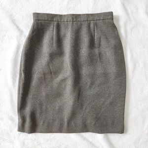 Vintage Brooks Brothers‎ Herringbone Mini Skirt Back Slit Straight Cut Women's 0